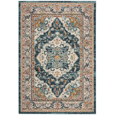 Safavieh 3 x 5 ft. Phoenix 100 Power Loom Area Rug Ivory & Blue PHX154M-3